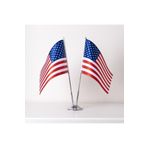 ZC Bayrak Amerika 2'li Saten Kumaş Dijital Baskı 15x22,5 cm Masa Bayrağı