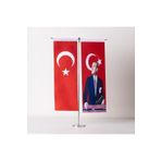 ZC Bayrak Atatürk-türk Bayrağı T Saten Kumaş Masa Bayrağı 10x30 Cm