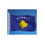 ZC Bayrak Kosova Milli Gönder Bayrağı 100x150 Cm Raşel Dijital Baskı