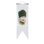 ZC Bayrak Saten Kırlangıç Flama Atatürk Askeri Üniformalı Türk Bayrağı