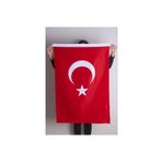 ZC Bayrak Türk Bayrağı Raşel Kumaş Aplike Dikiş 70x105