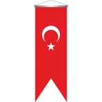ZC Bayrak Türk Bayrağı Saten Kırlangıç Flama 50x150 cm Kırmızı Renk Aplike Dikişli