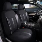 Z&C MAXTECH Dacia Sandero Stepway Deri Detaylı Özel Tasarım Oto Koltuk Kılıfı Seti Classy - Siyah