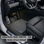 Z&C MAXTECH Toyota Corolla E210 2023 ve Sonrası Uyumlu Tam Takım Araca Özel Eva Paspas Seti Gs - Gri - Siyah