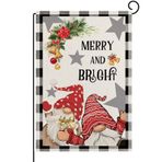 ZCHOMI Noel Cüce Yıldızlar Bahçe Bayrağı 40,7 x 45,7 cm Çift Taraflı Çuval Bezi Merry Xmas Kış Yard Bayrağı Dış Mekan Veranda Tatil Dış Mekan Dekoru için