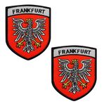 Zcketo 2 adet Frankfurt Kartal Levhası Nakış Yama Askeri Taktik Ahlak Yama Rozet Amblem Aplike Yamalar Cırt cırtlı Giysi, Sırt Çantası Taktik Aksesuarlar - 8 x 6 cm