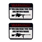 Zcketo 2 adet "Warning If You Can Read This You are Within Range" eğlenceli taktik askeri motosikletçi kanca Loop patch rozet, aksesuar, kıyafet, sırt çantası, ceket, kot için