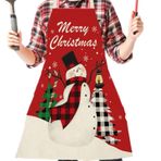 ZCSXK Merry Yemek Önlüğü, Kırmızı Siyah Ekose Noel Pişirme Önlüğü | Yemek Pişirme/Izgara/Barbekü Keten Noel Önlüğü Erkekler ve Yetişkinler için, 5