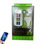 ZCSXK USB Şarj Cihazı Bloğu Çoklu Bağlantı Noktaları, USB Şarj İstasyonu - USB Blok 6 Bağlantı Noktası - Taşınabilir Masaüstü Şarj Cihazı, Birden Fazla Cihaz için 1 m/3,28 feet Uzatma Kablosu Şarj Adaptörü