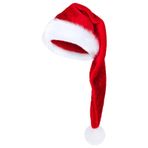 ZCSXK Uzun Noel Baba Şapkası,Ekstra Büyük Noel Baba Şapkası - Yumuşak Noel Peluş Şapkalar,Cosplay Kostüm, Noel Yeni Yıl Partileri Kutlamaları için Yetişkinler Üniseks Şapka