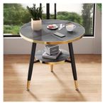 ZCXMNL Çift Katmanlı Yuvarlak Sehpa, Toplantı Resepsiyon Müzakere Masası Kokteyl Merkezi Çay Masaları Ev, Balkon, Ofis Alanı için (Gri, 60x72cm)