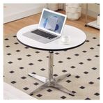 ZCXMNL Modern Ahşap Yuvarlak Yemek Masası, Orta Küçük Alan Ofis Vurgulu Sehpalar Mutfak Odası Oturma Odası İçin (Beyaz-B, 70 cm)