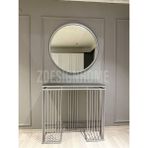 ZDESIGN HOME 90 cm Ayna, 90X30X100 cm Dresuar( Raf Füme Ayna) - Gümüş
