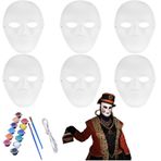 ZDL Beyaz maske, 6 adet kendin yap beyaz kağıt maske, boyama için tiyatro maskesi, maskeli balo maskesi, boyanabilir kağıt maskeler, karnavallar, kostümlü oyunlar, cadılar bayramı partileri için