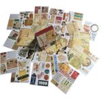ZDOLAKIDS Scrapbooking Sticker Malzeme Kağıt Seti 50 adet Vintage Harfler Makale Posta Damgası Bilet Takvimi Estetik Zarf Albümü için Kendin Yap Malzemeleri Günlük Planlayıcısı Günlüğü Sanat El Sanatları Kart