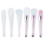 ZEACCT 6'lı paket silikon maske fırçası, yüz çamuru maskesi aplikatör fırçası, çamur vücut losyonu uygulamak için karıştırma maskesi aleti - zümrüt altın, fildişi