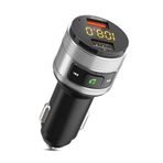 ZeaLife Bluetooth FM verici, araç QC3.0 kablosuz Bluetooth araç radyo adaptörü, müzik çalar, FM verici, eller serbest konuşma tertibatı ve 2 USB şarj cihazı, USB çubuğu destekler