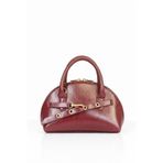 Zealous Bordo fermuarlı oval mini el ve omuz çantası
