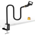 ZealSound Mikrofon Kolu, 19 inç Kompakt Esnek Gooseneck Mikrofon Kol Standı, Evrensel Mikrofon Klips Tutacağı, 3/8 "ila 5/8" Adaptör, Ağır Hizmet Tipi Masa Kelepçesi, Masa Alanından Tasarruf Edin,