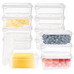 ZEAYEA 12'li Paket Dilimlenmiş Peynir Konteyneri, Hava Geçirmez Kapaklı Dilimlenmiş Peynir Saklama Kutusu, Buzdolabı için Yeniden Kullanılabilir Plastik Peynir Koruma Konteyneri, Peyniri Taze Tutmak,