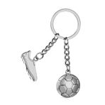 Zeayebsr 1 adet futbol anahtarlık, çocuk anahtarlığı, gümüş metal anahtarlık, çizme ve futbol topu kolye ucu, futbol anahtarlığı, spor hayranları için yeni anahtarlık, erkek hediye, doğum günü