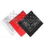 Zeayebsr Kadınlar ve erkekler için 3 parçalı bandanalar kırmızı, beyaz, siyah, kumaş, bandana, atkı, kare şal, renkli