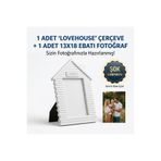 ZEAYSHOP Kişiye Özel Fotoğraflı Beyaz Ev Çerçeve - 13x18 cm Fotoğraf Hediyeli