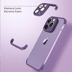 Zebana Apple iPhone 11 Pro Max ile Uyumlu Kılıf Zebana Corner Pad (Kamera ve Köşe Koruyucu) Derin Mor