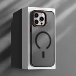 Zebana Apple iPhone 13 Pro Max ile Uyumlu Kılıf Zebana Aura M-safe Silikon Kılıf Siyah