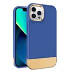 Zebana Apple iPhone 13 Pro Max Mavi Gold Stil Silikon Kılıf