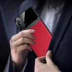 Zebana Huawei Nova 9 SE ile Uyumlu Kılıf Zebana Lens Deri Kılıf Kırmızı