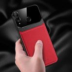 Zebana Huawei P30 Lite ile Uyumlu Kılıf Zebana Lens Deri Kılıf Kırmızı