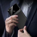 Zebana Huawei Y7 Prime 2018 ile Uyumlu Kılıf Zebana Lens Deri Kılıf Siyah