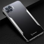 Zebana Oppo Reno 4 Lite Gri Metal Mitras Silikon Kenar Cep Telefonu Kılıfı