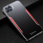 Zebana Oppo Reno 4 Lite Kırmızı Metal Mitras Silikon Kenar Cep Telefonu Kılıfı