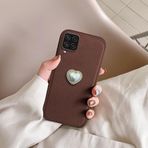 Zebana Samsung Galaxy A12 ile Uyumlu Kılıf Zebana Velvix Silikon Kılıf Kahverengi