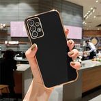 Zebana Samsung Galaxy A13 4G ile Uyumlu Kılıf Zebana Golden Silikon Kılıf Siyah