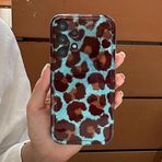 Zebana Samsung Galaxy A13 4G ile Uyumlu Kılıf Zebana Luxe Leopard Silikon Kılıf Kahverengi