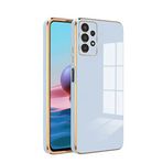 Zebana Samsung Galaxy A13 ile Uyumlu Kılıf Zebana Golden Silikon Kılıf Açık Mavi
