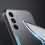 Zebana Samsung Galaxy A14 ile Uyumlu Kılıf Zebana Metal Mitras Kılıf (Silikon Kenar) Mavi