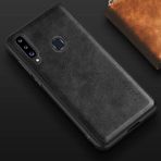 Zebana Samsung Galaxy A20S Siyah Lüx Deri Kılıf