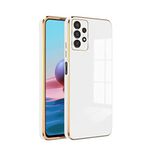 Zebana Samsung Galaxy A23 ile Uyumlu Kılıf Zebana Golden Silikon Kılıf Beyaz