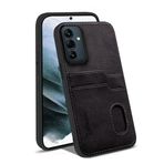 Zebana Samsung Galaxy A26 ile Uyumlu Kılıf Zebana Kartlıklı Lüx Deri Kılıf Siyah
