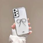 Zebana Samsung Galaxy A32 ile Uyumlu Kılıf Zebana Bow Silikon Kılıf Şeffaf