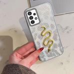 Zebana Samsung Galaxy A32 ile Uyumlu Kılıf Zebana Golden Serpent Silikon Kılıf Gri