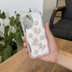 Zebana Samsung Galaxy A33 5G ile Uyumlu Kılıf Zebana Floral Silikon Kılıf Gold