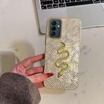 Zebana Samsung Galaxy A55 ile Uyumlu Kılıf Zebana Golden Serpent Silikon Kılıf Gold