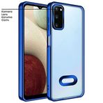 Zebana Samsung Galaxy S20 FE ile Uyumlu Kılıf Zebana Glint Silikon Kılıf Mavi