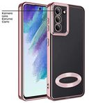 Zebana Samsung Galaxy S21 FE 5G ile Uyumlu Kılıf Zebana Glint Silikon Kılıf Rose Gold