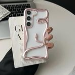 Zebana Samsung Galaxy S22 ile Uyumlu Kılıf Zebana 3D Snake Silikon Kılıf Rose Gold